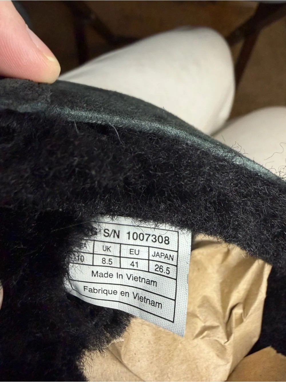 UGG Tall Black Suede Shearling-Trim Boots with Back Bow Accents size 10